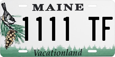 ME license plate 1111TF