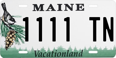 ME license plate 1111TN