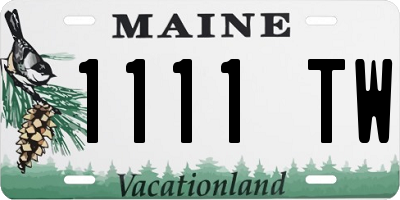 ME license plate 1111TW