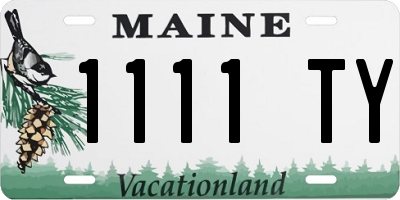 ME license plate 1111TY