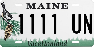 ME license plate 1111UN