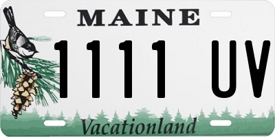 ME license plate 1111UV