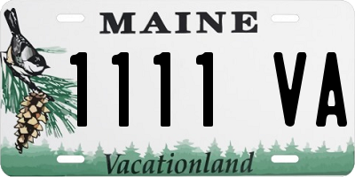 ME license plate 1111VA