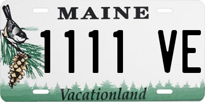 ME license plate 1111VE