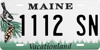 ME license plate 1112SN