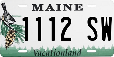 ME license plate 1112SW
