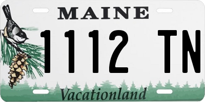ME license plate 1112TN