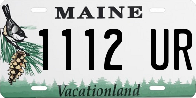 ME license plate 1112UR