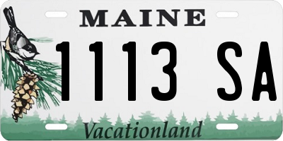 ME license plate 1113SA