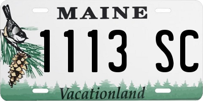ME license plate 1113SC