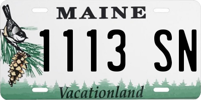 ME license plate 1113SN