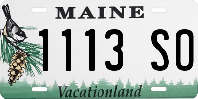 ME license plate 1113SO