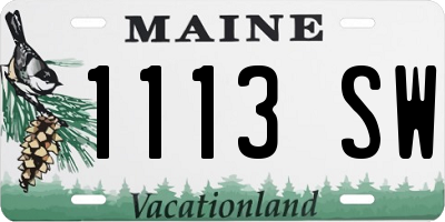 ME license plate 1113SW