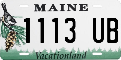 ME license plate 1113UB