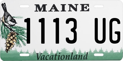 ME license plate 1113UG