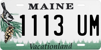 ME license plate 1113UM