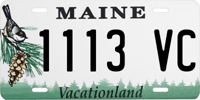 ME license plate 1113VC