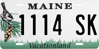 ME license plate 1114SK