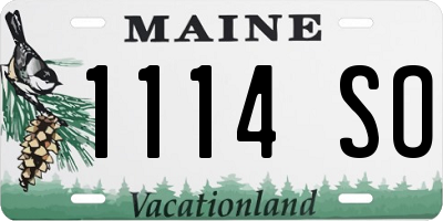 ME license plate 1114SO