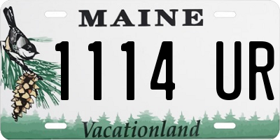 ME license plate 1114UR