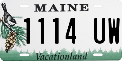 ME license plate 1114UW