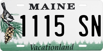 ME license plate 1115SN