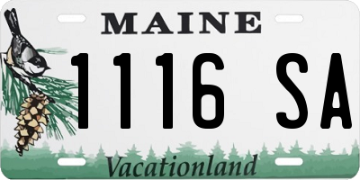 ME license plate 1116SA