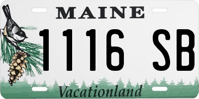 ME license plate 1116SB