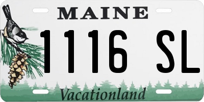 ME license plate 1116SL