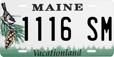 ME license plate 1116SM