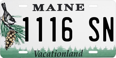 ME license plate 1116SN