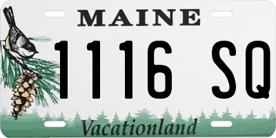 ME license plate 1116SQ
