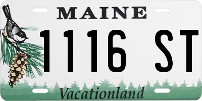 ME license plate 1116ST