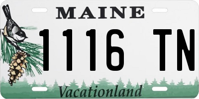 ME license plate 1116TN