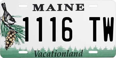 ME license plate 1116TW