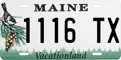 ME license plate 1116TX