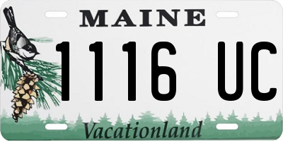 ME license plate 1116UC