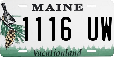 ME license plate 1116UW