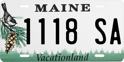 ME license plate 1118SA