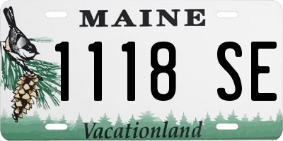 ME license plate 1118SE