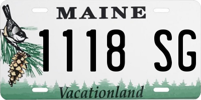 ME license plate 1118SG