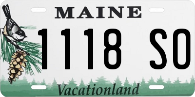ME license plate 1118SO
