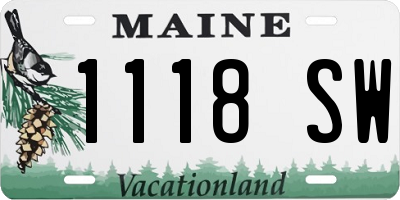 ME license plate 1118SW