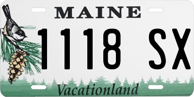 ME license plate 1118SX