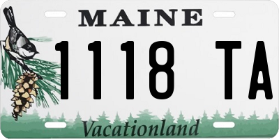 ME license plate 1118TA