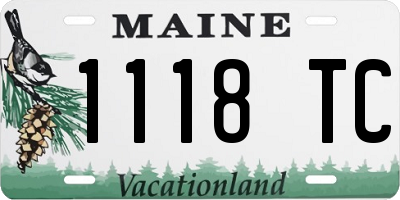 ME license plate 1118TC