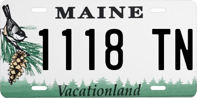 ME license plate 1118TN