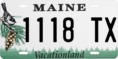 ME license plate 1118TX