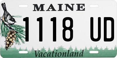 ME license plate 1118UD