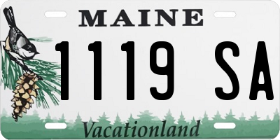 ME license plate 1119SA